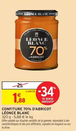 Intermarché Hyper Confiture 70 d'abricot léonce blanc offre