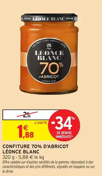 Intermarché Hyper Confiture 70 d'abricot léonce blanc offre