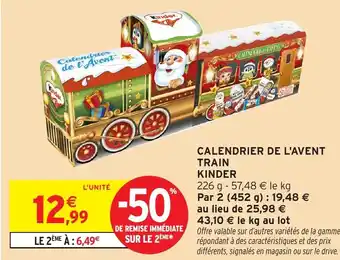 Intermarché Hyper Calendrier de l'avent train kinder offre