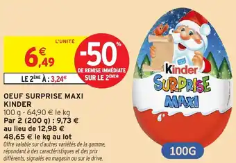 Intermarché Hyper Oeuf surprise maxi kinder offre