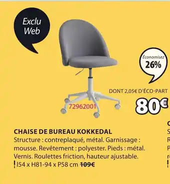 JYSK Chaise De Bureau Okkedal offre