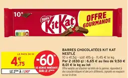 Intermarché Hyper Barres chocolatées kit kat nestlé offre