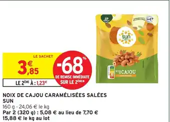 Intermarché Hyper Noix de cajou caramélisées salées sun offre