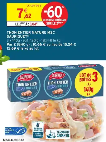 Intermarché Hyper Thon entier nature msc saupiquet offre