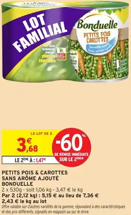 Intermarché Hyper Petits pois & carottes sans arôme ajouté bonduelle offre