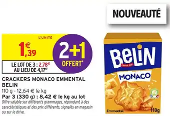 Intermarché Hyper Crackers monaco emmental belin offre
