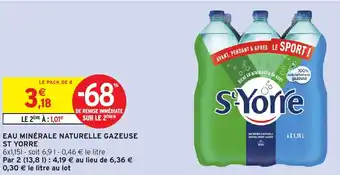 Intermarché Hyper Eau minérale naturelle gazeuse st yorre offre