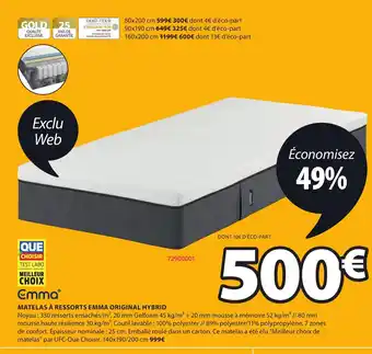 JYSK Matelas A Ressorts Emma Original Hybrid offre