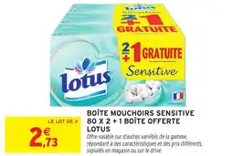 Intermarché Hyper Boîte mouchoirs sensitive 80 x 2 1 boîte offerte lotus offre