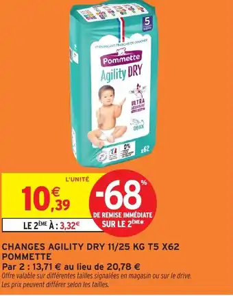Intermarché Hyper Changes agility dry 11 25 kg t5 x62 pommette offre