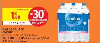 Intermarché Hyper Eau de source ondine offre