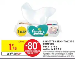 Intermarché Hyper Lingettes sensitive x52 pampers offre
