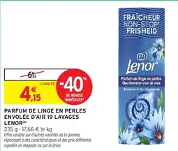 Intermarché Hyper Parfum de linge en perles envolée d'air 19 lavages lenor offre