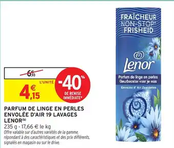 Intermarché Hyper Parfum de linge en perles envolée d'air 19 lavages lenor offre