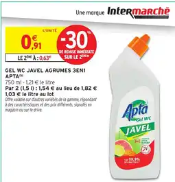 Intermarché Hyper Gel wc javel agrumes 3en1 apta offre