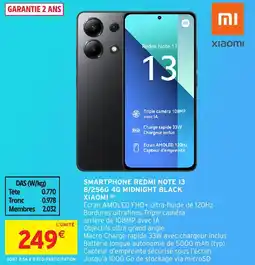 Intermarché Hyper Smartphone redmi note 13 8 256g 4g midnight black xiaomi offre