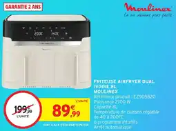 Intermarché Hyper Friteuse airfryer dual ivoire 8l moulinex offre
