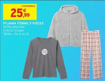 Intermarché Hyper Pyjama femme 3 pieces offre