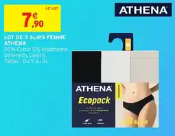 Intermarché Hyper Lot de 3 slips femme athena offre