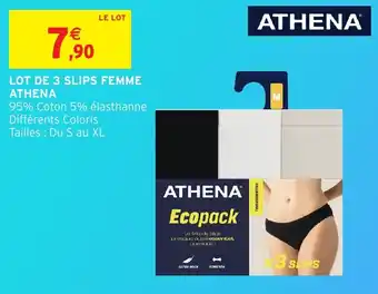 Intermarché Hyper Lot de 3 slips femme athena offre