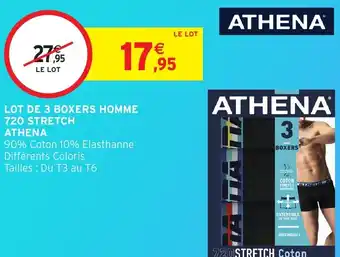 Intermarché Hyper Lot de 3 boxers homme 720 stretch athena offre