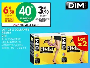 Intermarché Hyper Lot de 2 collants resist dim offre
