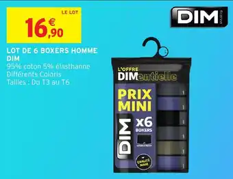 Intermarché Hyper Lot de 6 boxers homme dim offre