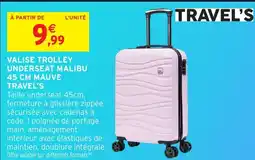 Intermarché Hyper Valise trolley underseat malibu 45 cm mauve travel's offre