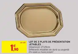 Intermarché Hyper Lot de 3 plats de présentation jetables offre