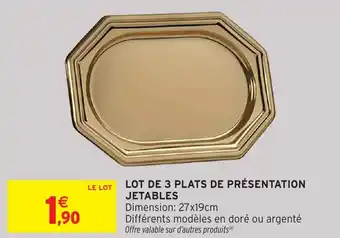Intermarché Hyper Lot de 3 plats de présentation jetables offre