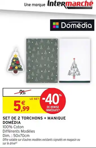 Intermarché Hyper Set de 2 torchons manique domédia offre