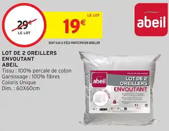 Intermarché Hyper Lot de 2 oreillers envoutant abeil offre