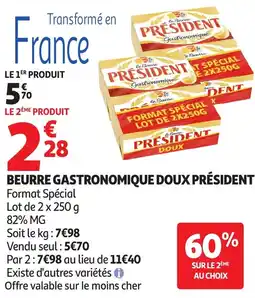 Auchan Beurre gastronomique doux président offre