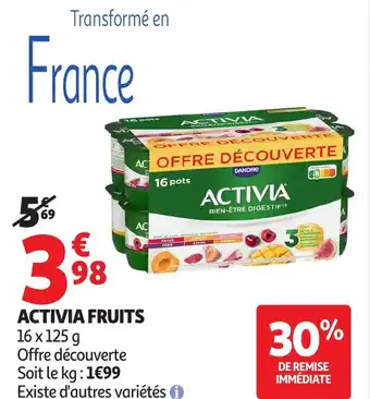 Auchan Activia fruits offre