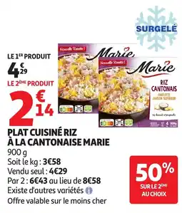 Auchan Plat cuisiné riz à la cantonaise marie offre