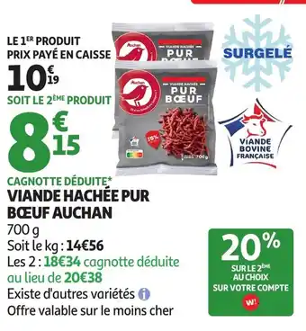 Auchan Viande hachée pur bœuf auchan offre