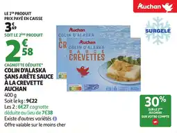 Auchan Colin d'alaska sauce sans arête sauce à la crevette auchan offre