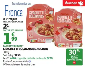 Auchan Spaghetti bolognaise auchan offre