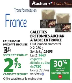 Auchan Galettes bretonnes bretonnes auchan à table en france offre