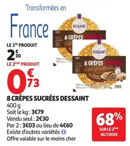Auchan 8 crepes sugrees dessaint offre