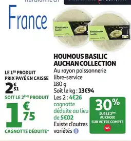Auchan Houmous basilic auchan collection offre