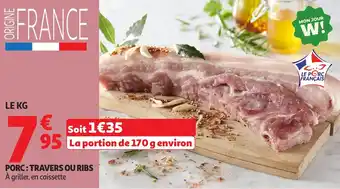 Auchan Porc travers ou ribs offre