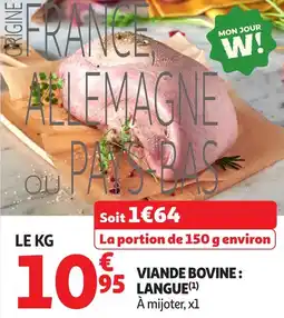 Auchan Viande bovine langue offre