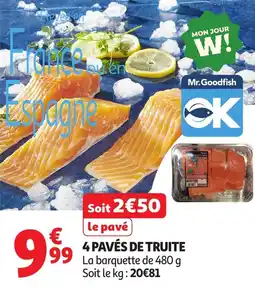 Auchan 4 pavés de truite offre