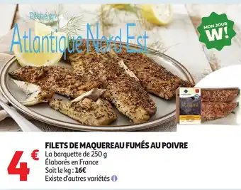 Auchan Filets de maquereau fumés au poivre offre