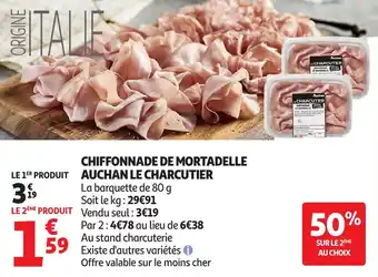 Auchan Chiffonnade de mortadelle auchan le charcutier offre