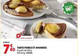 Auchan Tarte poires et amandes offre