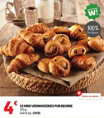 Auchan 15 mini viennoiseries pur beurre offre