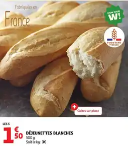 Auchan Déjeunettes blanches offre