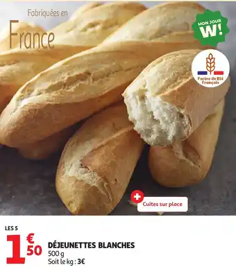 Auchan Déjeunettes blanches offre